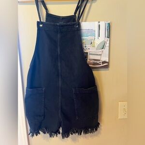 Aerie Charcoal Denim Overalls